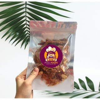 Khô heo cháy tỏi cay hương vị độc quyền nhà làm túi 100g