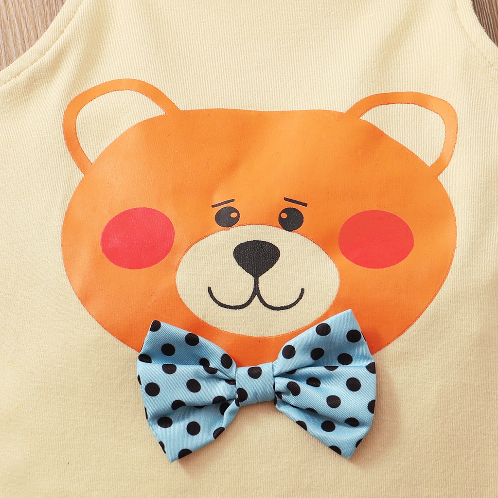 Áo liền quần Mikrdoo kiểu dây đeo vai in họa tiết động vật thời trang dành cho trẻ em