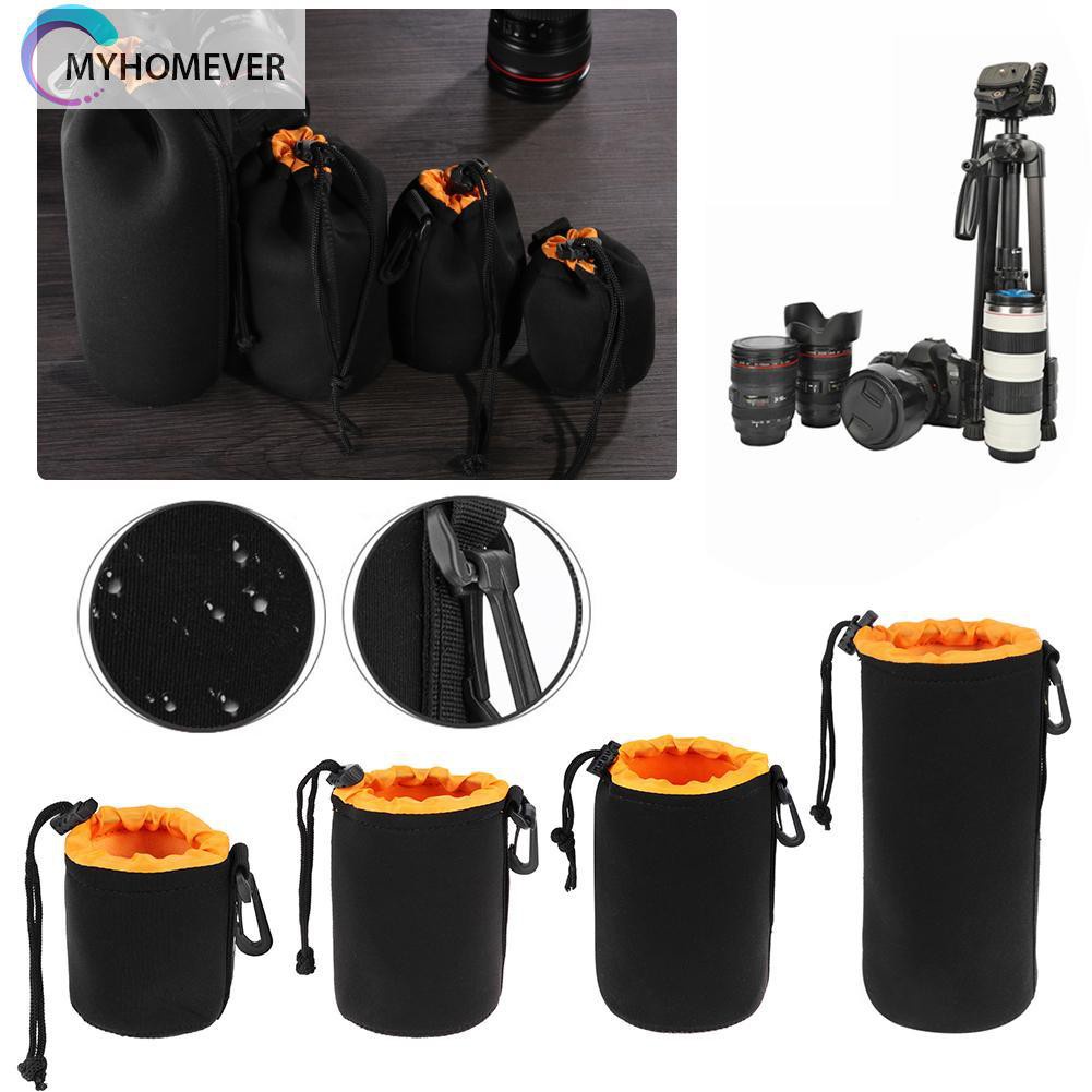 myhomever Waterproof Soft Neoprene Camera Lens Pouch Bag Drawstring Protector Case