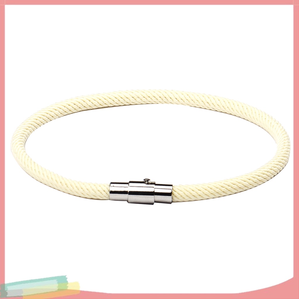 Vòng Tay Dây Bện Nylon Màu Trơn Khóa Nam Châm Thời Trang Cho Cặp Đôi