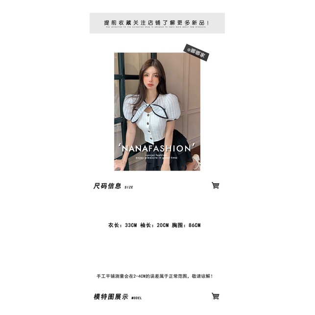 Áo sơ mi tay phồng cổ chữ v màu sắc thời trang phong cách Hàn Quốc cho nữ