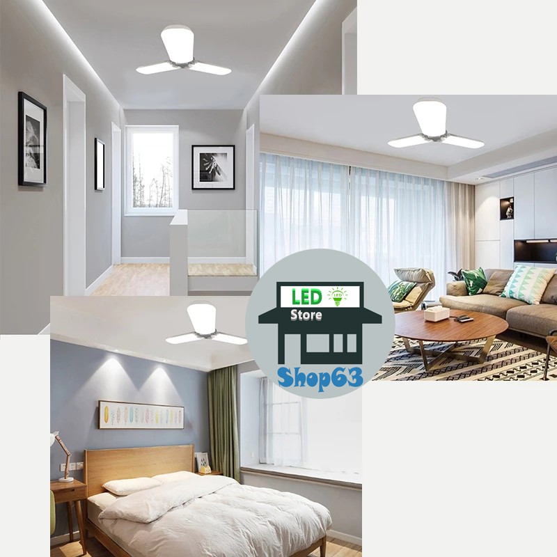 Bóng đèn led hình 4 cánh quạt 75w siêu sáng - bảo hành 1 năm siêu sáng 3 cánh hoặc 4 cánh tùy chọn - bảo hành 1 năm