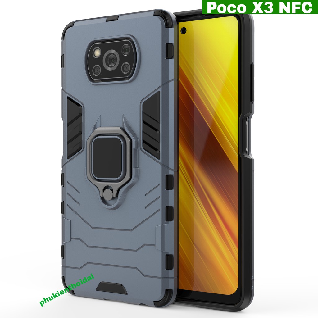 Ốp lưng Iron Man Iring Poco X3 NFC / Poco X3 Pro / Poco F1 / Poco X3 GT / X4 Pro 5G chống sốc giá đỡ xem phim cao cấp
