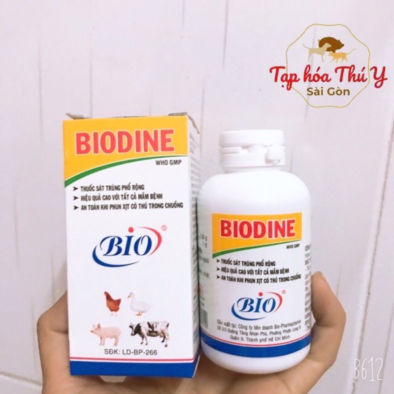 DUNG DỊCH THUỐC SÁT TRÙNG BIODINE CHAI 60ml HIỆU QUẢ VỚI TẤT CẢ MẦM BÊNH - tạp hóa thú y sg