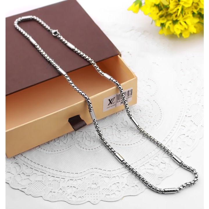 Dây chuyền nam inox kiểu ống trúc 4mm sáng đẹp, không đen, thể hiện đẳng cấp của bạn