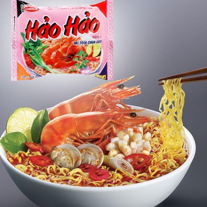 Mỳ Tôm Ăn Liền Hảo Hảo chua cay Thơm Ngon Dòn Dai 65gram