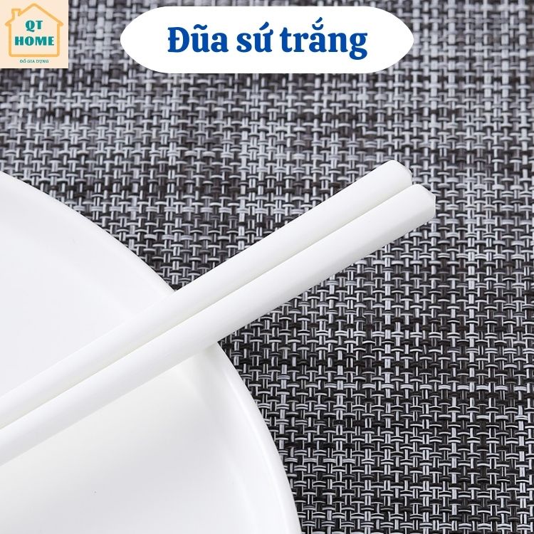 Đũa Sứ Màu Trắng Và Bông Hoa, An Toàn, Không Mốc, Không Trơn, Chịu Nhiệt