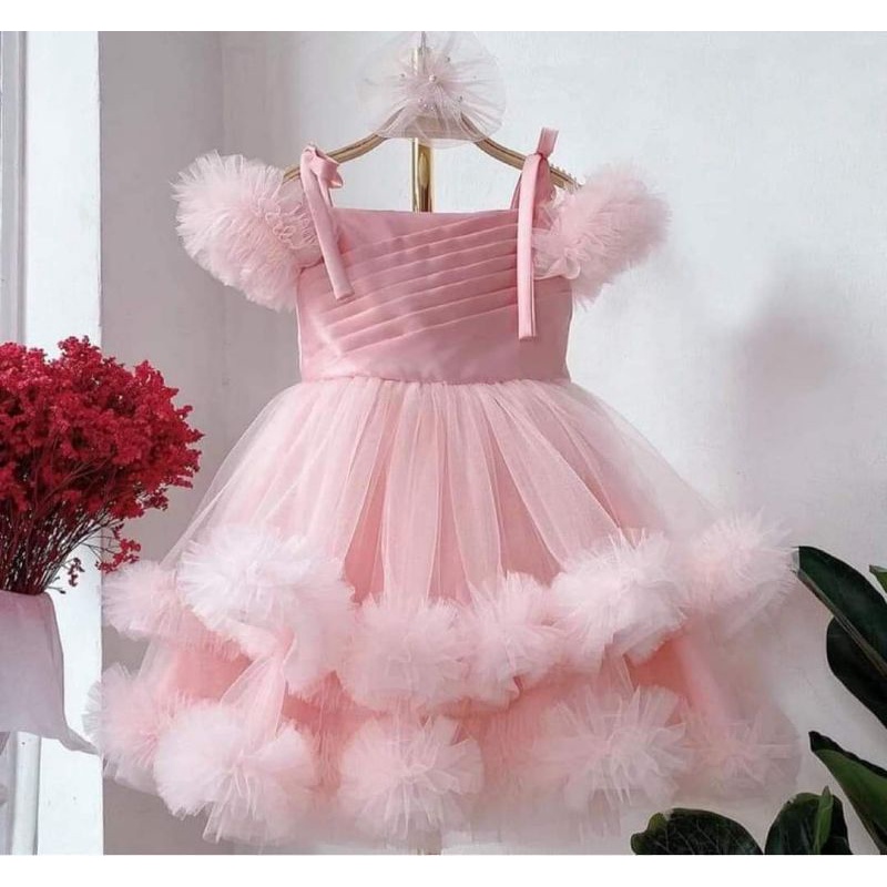 Đầm công chúa 2 dây viền mây bồng bềnh 🍓TIỆM CÔNG CHÚA NHỎ🍓 Váy tiểu thư sang chảnh cho bé gái sinh nhật dự tiệc