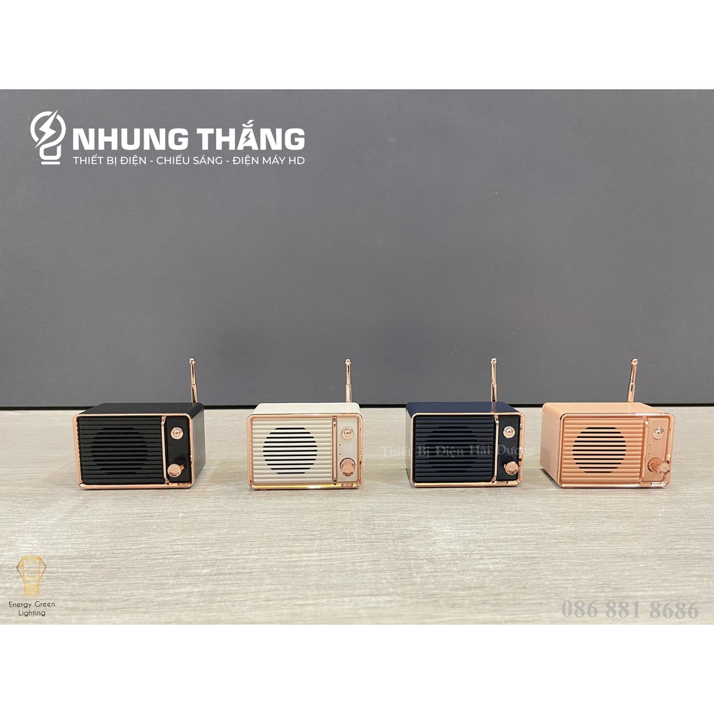 Loa Blutooth Mini DW01 - Phong Cách Retro - 4 Màu Thanh Lịch - Công Nghệ Bluetooth 5.0 - Energy Green Lighting - BH 1Năm