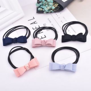 Cột tóc nơ mềm cho bạn cho bé màu nude