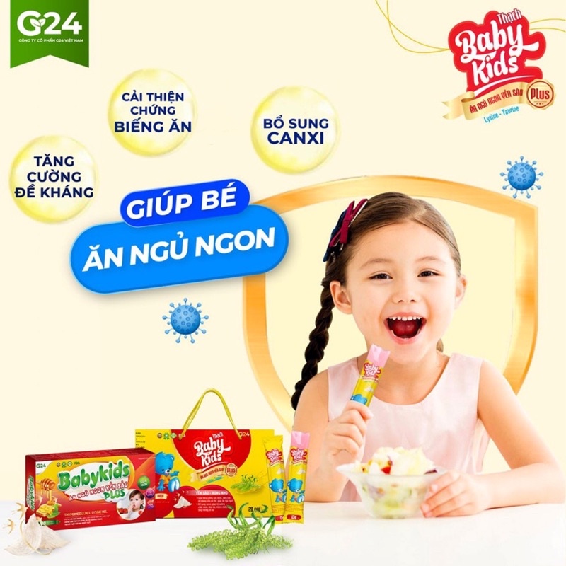 Babykids ăn ngủ ngon yến sào chính hãng cải thiện chứng biếng ăn bé hấp thụ tốt khoẻ mạnh tăng sức đề kháng