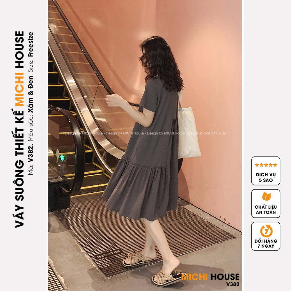 Đầm Thun Dáng Suông MICHI House V382 Váy Cotton Trẻ Trung Phom Xuông Freesize Dễ Mặc Xinh | BigBuy360 - bigbuy360.vn
