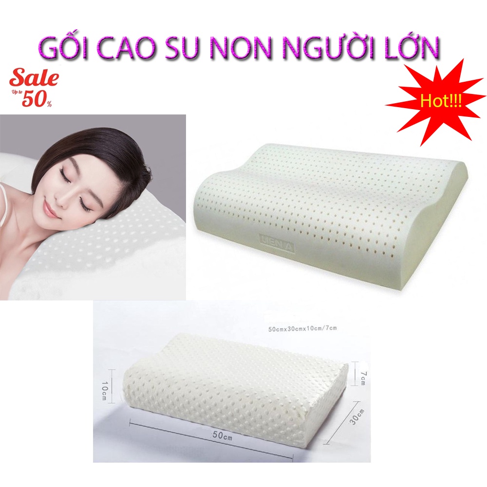 Gối Cao Su Non Cao Cấp - Gối Ngủ Giúp Thư Giãn Đầu Óc, Giảm Căng Thẳng - Hàng cao cấp bảo hành 1 ĐỔI 1