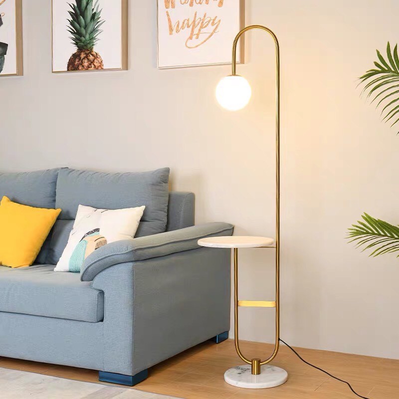 (Bảo hành 2 năm) Đèn cây đứng đọc sách, đèn góc sofa decor không gian hiện đại HTC - 05