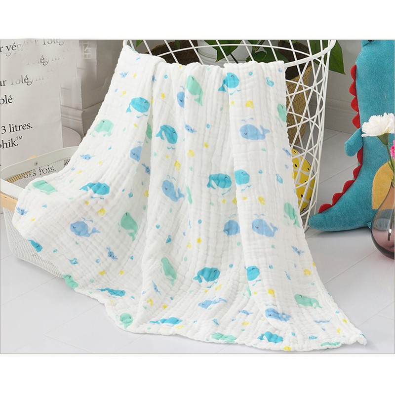 Khăn tắm xô xù cho bé 6 lớp 110x110cm, khăn choàng tắm cho bé sơ sinh - Monnie Kids