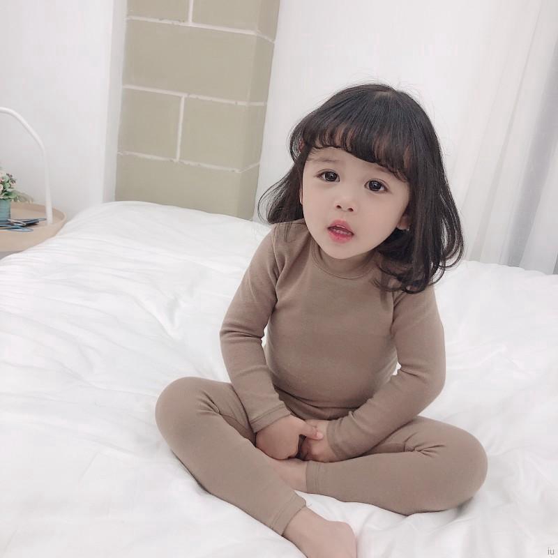 Bộ Pijama Màu Trơn Cho Bé Gái