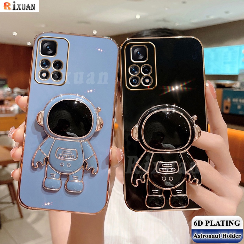 Ốp Điện Thoại Cao Su Mềm Mạ Điện Hình Phi Hành Gia Cho Redmi Note 11 Pro Note11S Note 10S Note10 Note9 Note8 Redmi 10 10A 9A 9T 9C