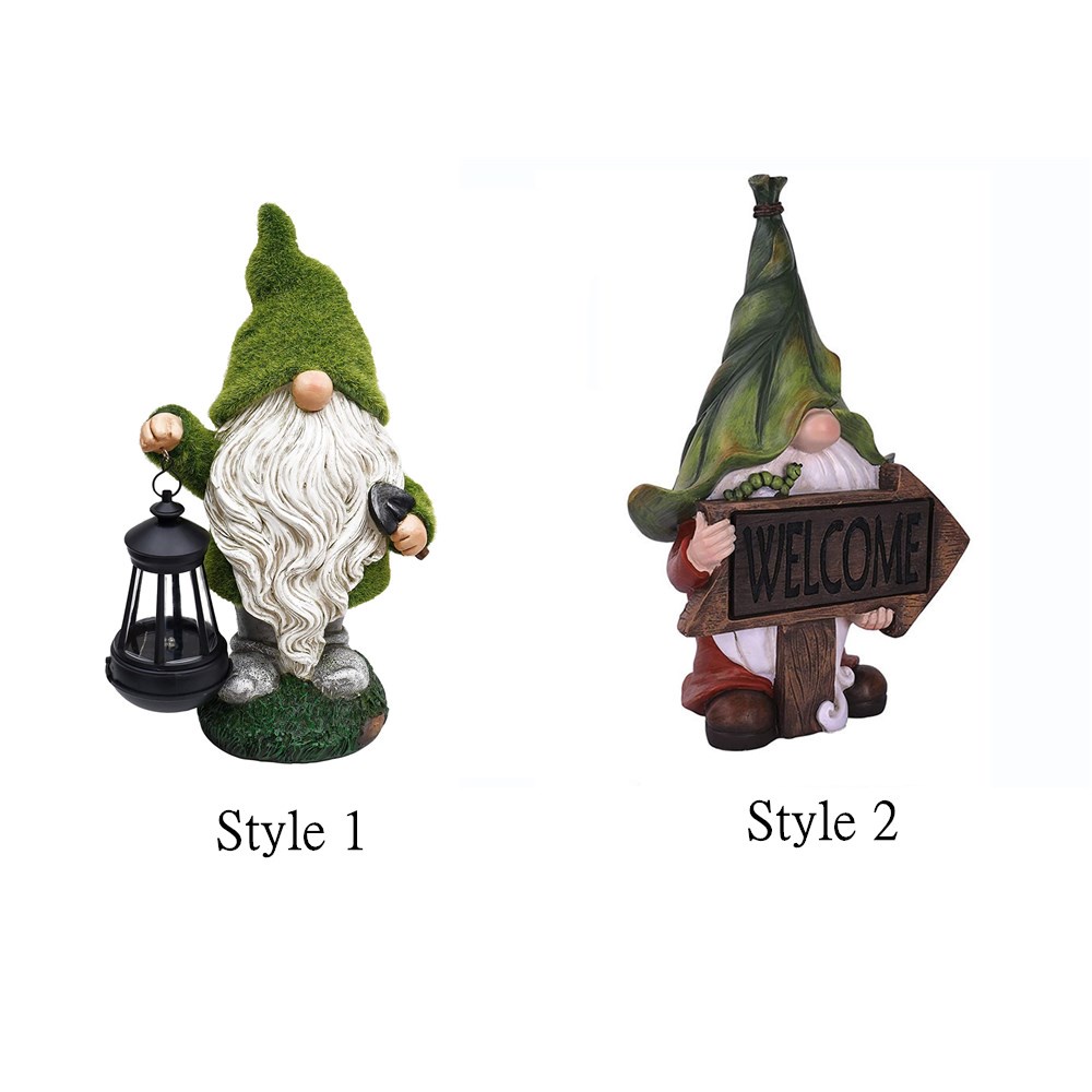 BEAUTY Gift Yard Gnome Solar LED Lights Garden Statue Garden Gnome Porch Outdoor Winter Decorations Ornament Lawn Gnome Figurine Patio Welcome Sign