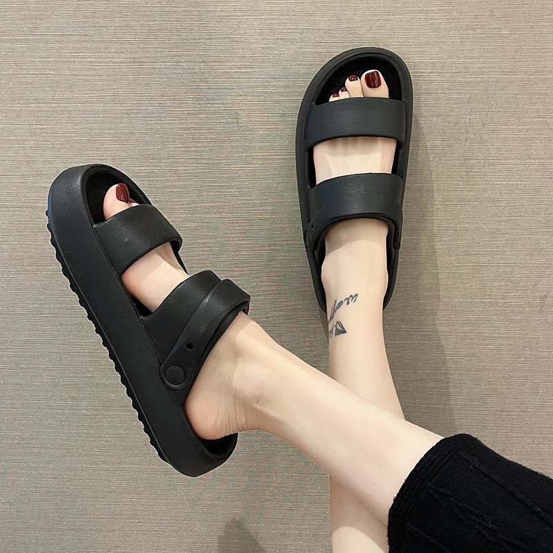 Dép Sandal nữ đế cao 4cm, dép quai hậu nữ chất liệu Eva size kép