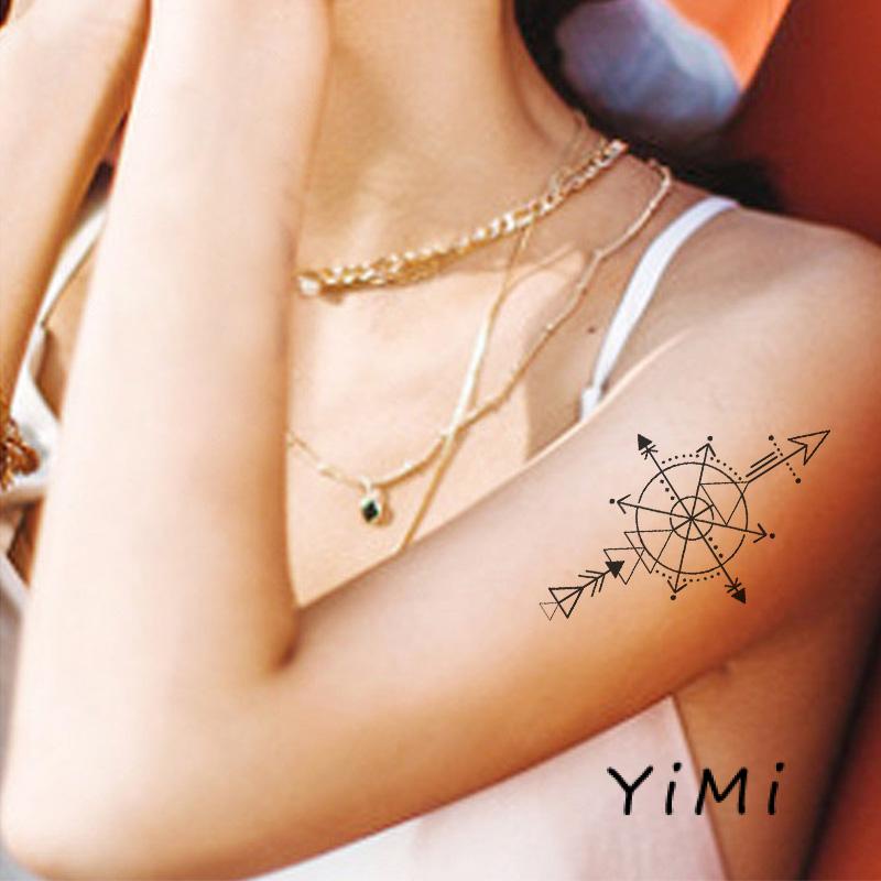 Hình Xăm Dán Chống Nước Lâu Trôi Họa Tiết Hình Học Phong Cách Harajuku