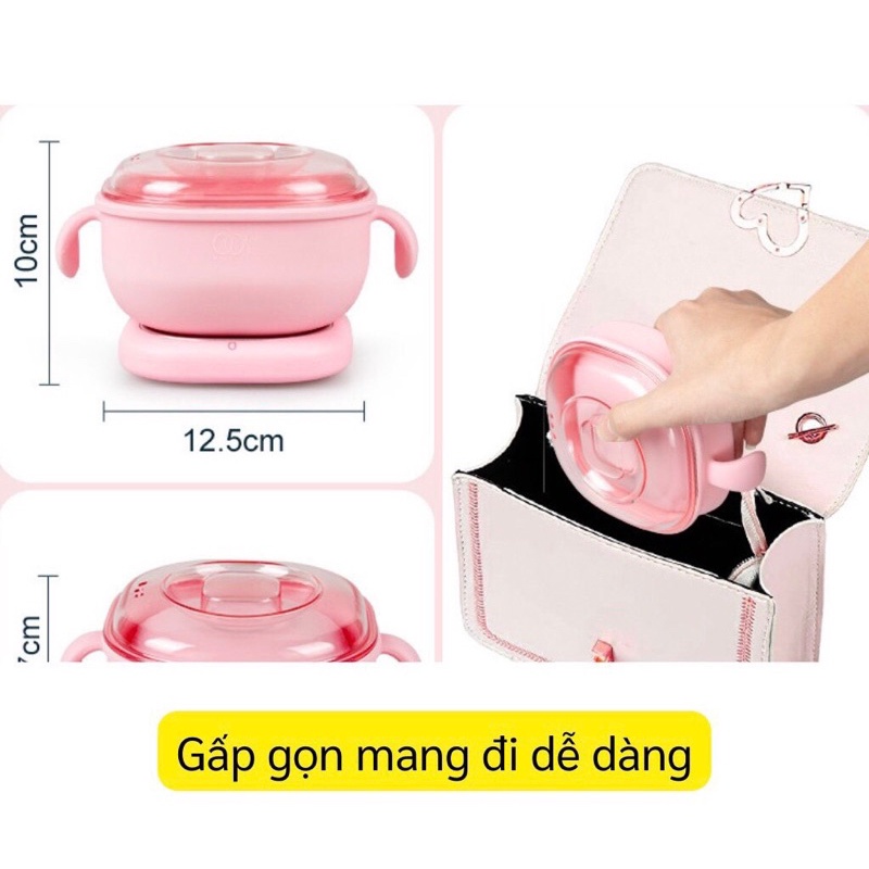 Combo nồi nấu sáp điện từ màu hồng kèm 100gr sáp wax lông tặng mỡ trăn nstore 75g giúp triệt lông các vùng trên cơ thể
