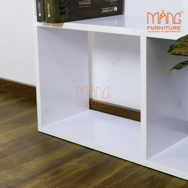 Kệ sách gỗ, giá sách đứng nhiều ngăn (3 màu: trắng, đen, vân gỗ) KS04