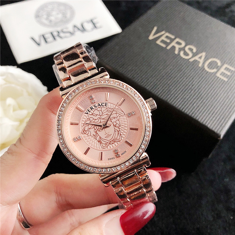Versace Đồng Hồ Đính Đá Sang Trọng Cho Nữ