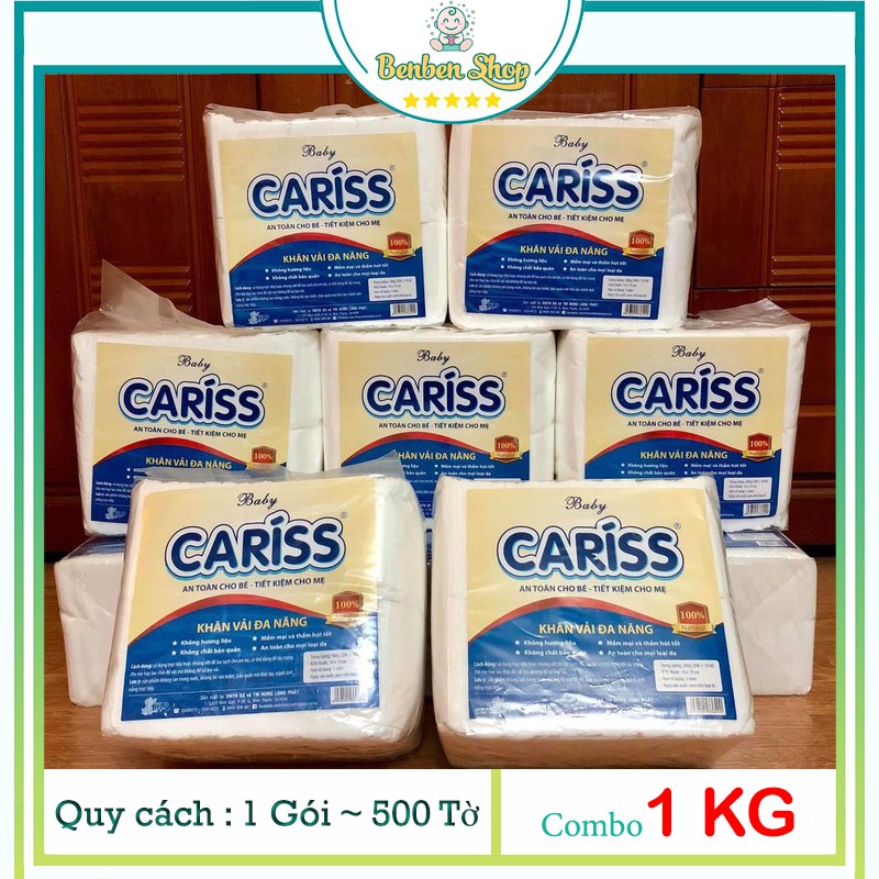 Khăn Vải Khô Đa Năng Baby Caríss ( 2 Gói - 1 KG )