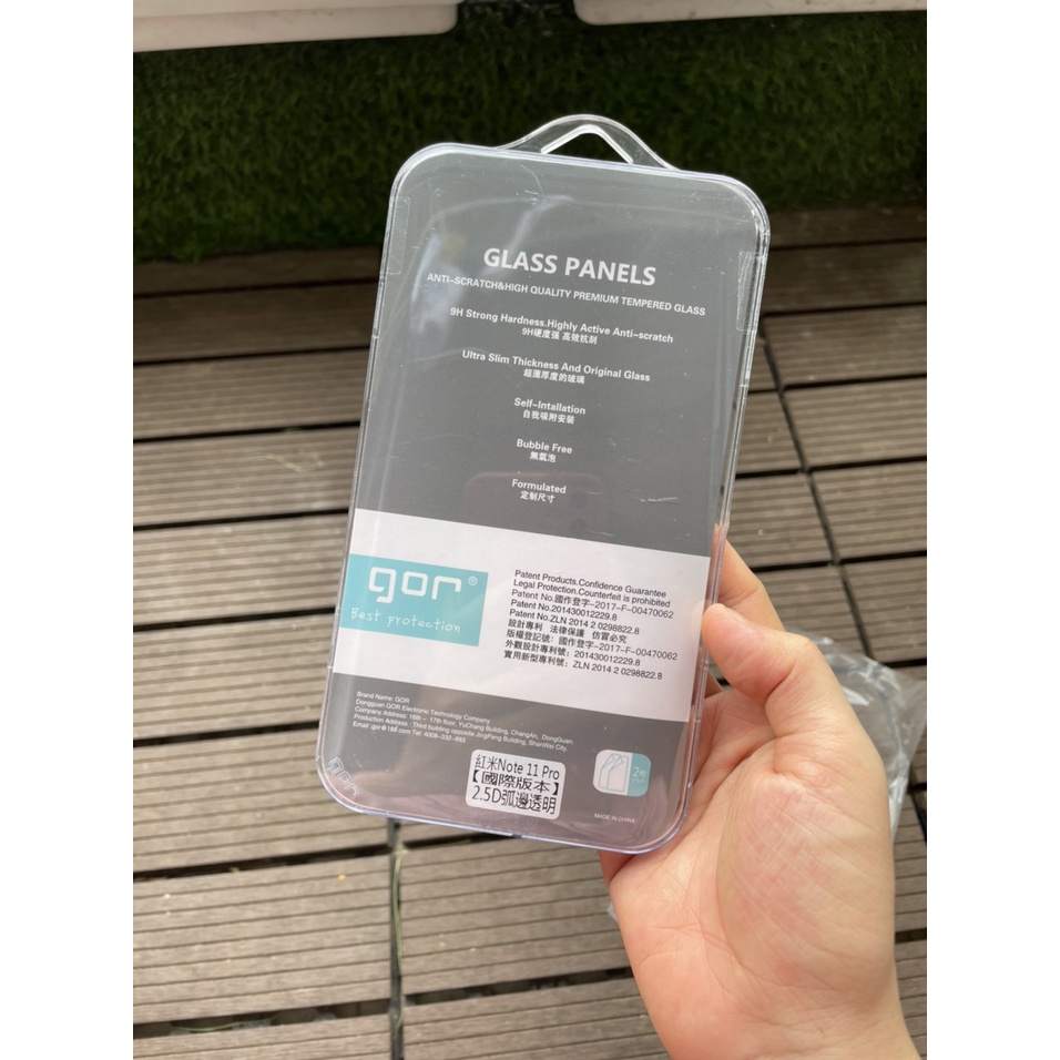 Bộ 2 kính cường lực Gor Xiaomi Redmi Note 11 Pro, Redmi Note 11 Pro 5G trong suốt, siêu cảm ứng ( Chính Hãng )