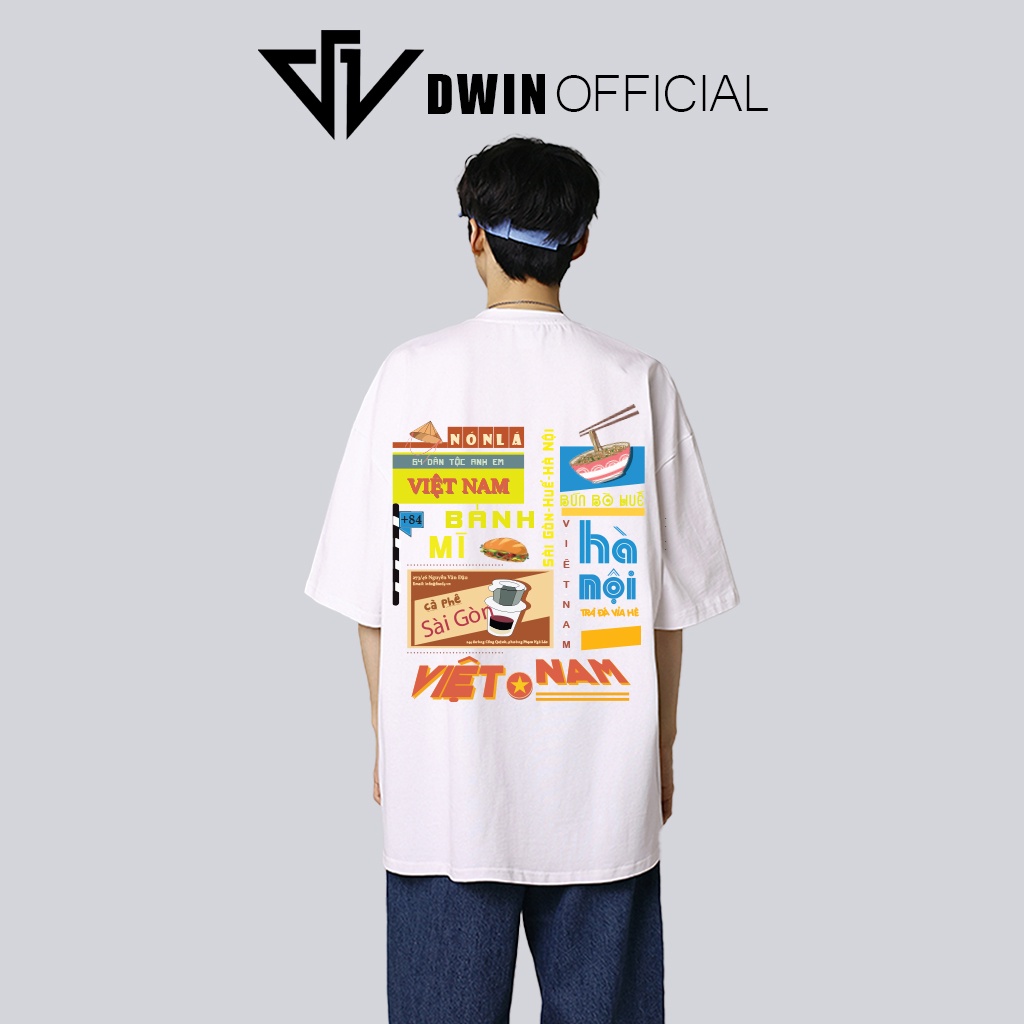 Áo thun VIỆT NAM unisex thời trang Dwin basic tee phông trơn nam nữ tay lỡ oversize form rộng
