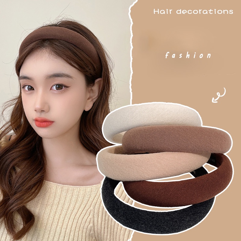 Băng đô rửa mặt vành rộng phong cách Hàn Quốc thời trang thu đông cho nữ