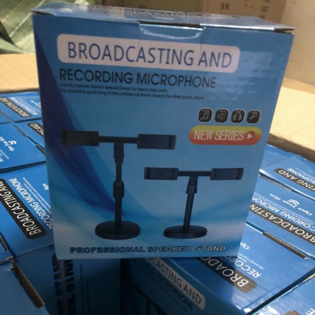 Kẹp Điện Thoại Livestream 2 Bên Để bàn siêu tiện lợi