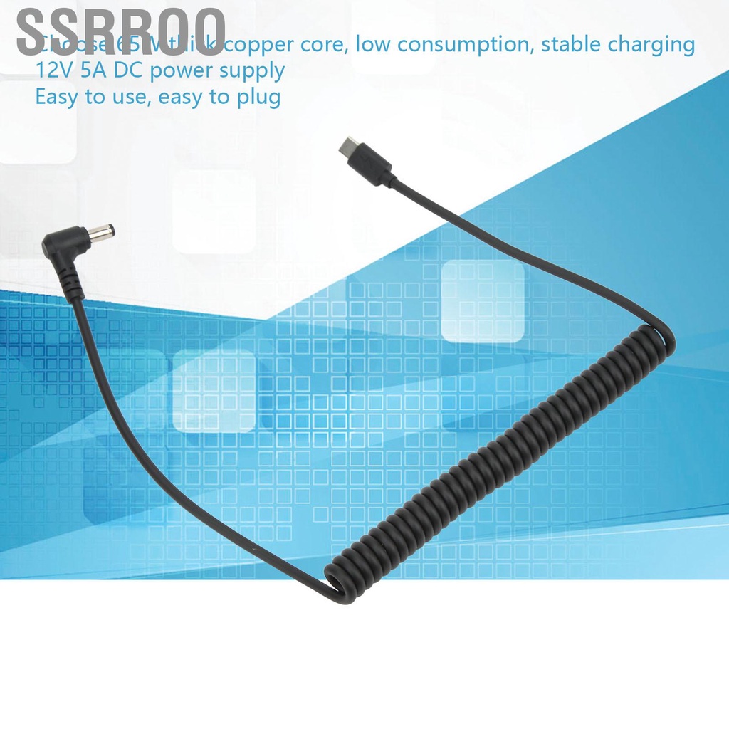 Ssrroo Laptop Charging Cable PD Line Type C to DC 5.5x2.5mm Notebook for 12V