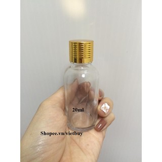 Chai thủy tinh trong nắp vặn 20ml