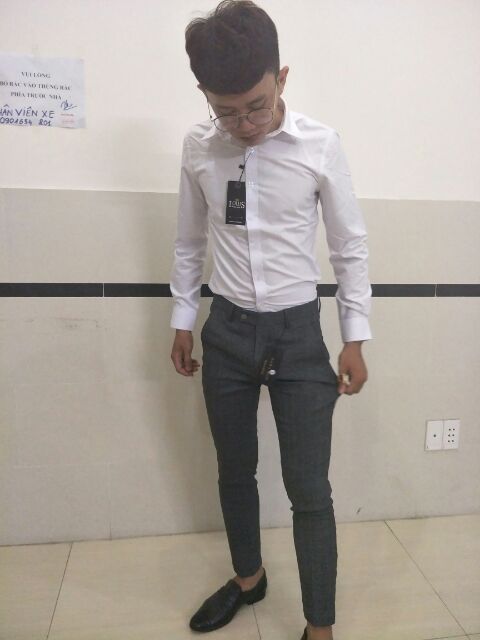 Quần tây nam hàn quốc, kẻ chìm, ống côn, co giãn nhẹ tre trung sàng điệu - QA78 | BigBuy360 - bigbuy360.vn