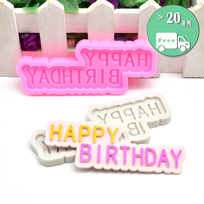 Khuôn Silicone Tạo Hình Chữ Happy Birthday 3d Trang Trí Bánh