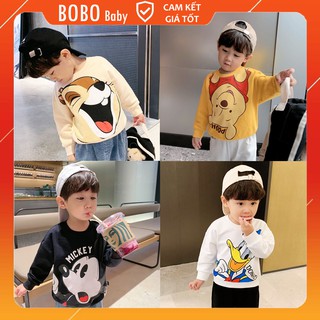 Áo Cổ 3 Phân In Hoạt Hình Dễ Thương Cho Bé Trai Và Bé Gái Size 8-20kg