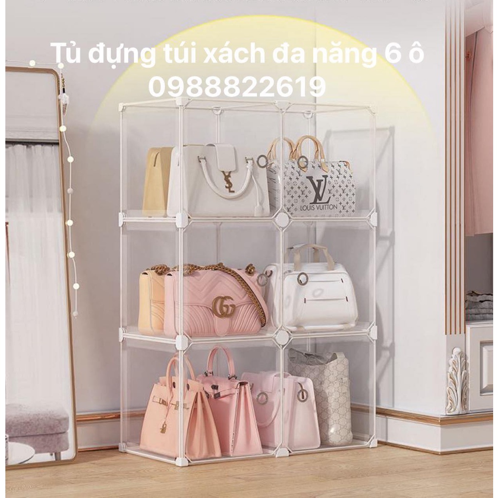 tủ quần áo- tủ 6 ô. Tặng kèm 1 treo đồ.