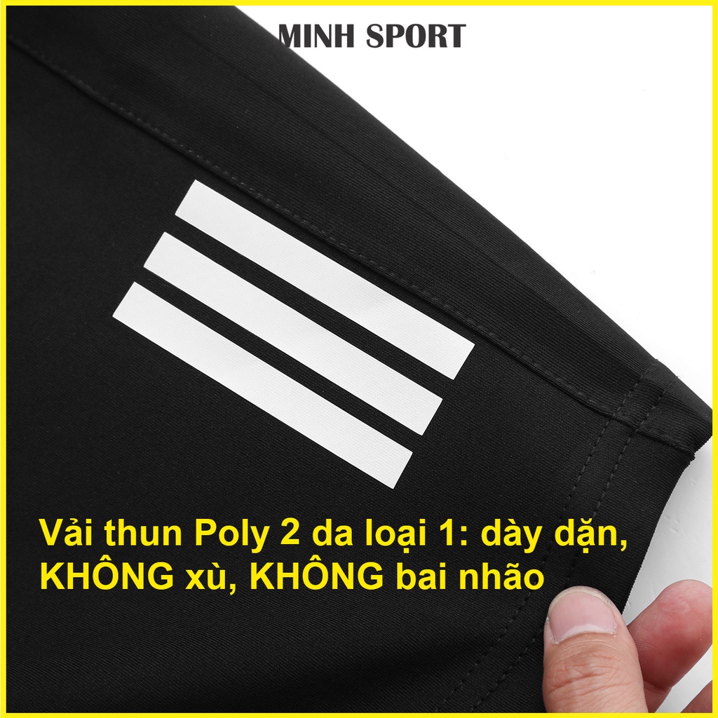 Quần Short Nam Thể Thao Cao Cấp Vải Thun Poly 2 Da Dày Dặn, Lưng Thun Có Dây Rút, Khóa Kéo Chắc Chắn mã QUAN.24