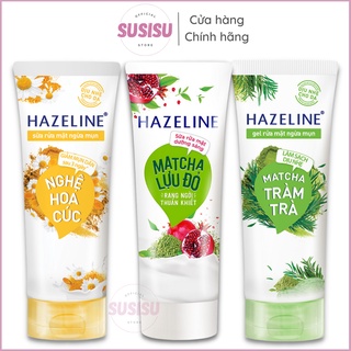 Sữa rửa mặt trắng da HAZELINE 50g - 100g Matcha Lựu Đỏ/ Nghệ Hoa Cúc/Tràm Trà - SRM Hazeline