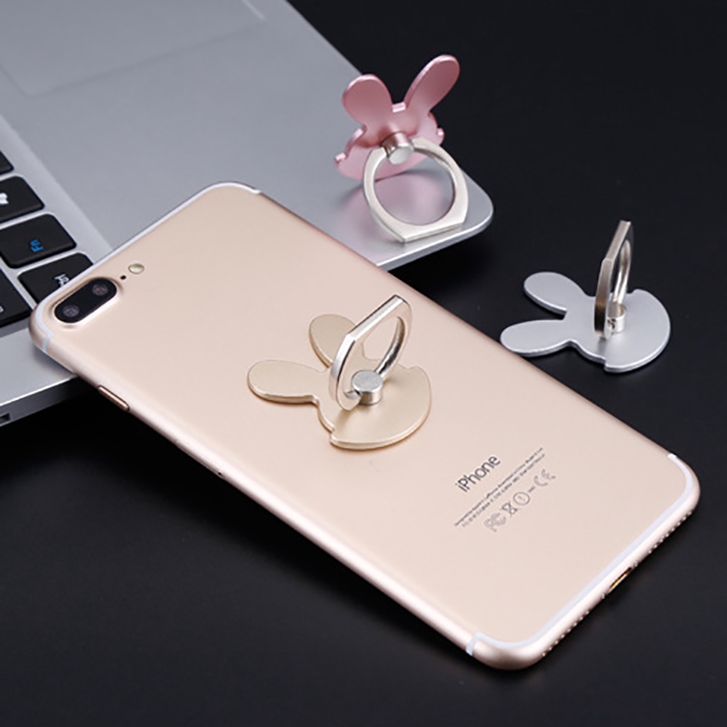 Giá đỡ điện thoại xoay 360 độ hình thỏ bằng kim loại dành cho Iphone X Samsung S10 Huawei P30 PRO