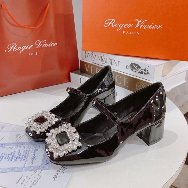 giày búp bê đá đế vuông 5cm