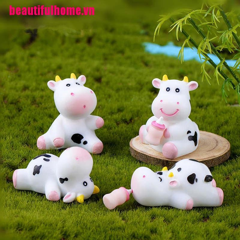 Mô Hình Bò Sữa Mini Trang Trí Nhà Búp Bê