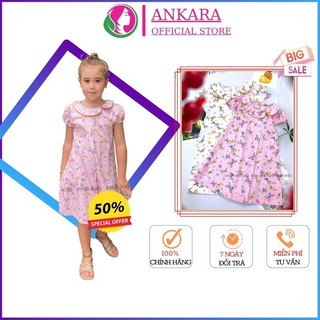 Váy Xòe Cho Bé Gái, Váy Công Chúa Cho Bé Từ 2 Tuổi, Váy Tự Thiết Kế Cao Cấp Cực Xinh Cổ Sen, Tay Bồng EMB07