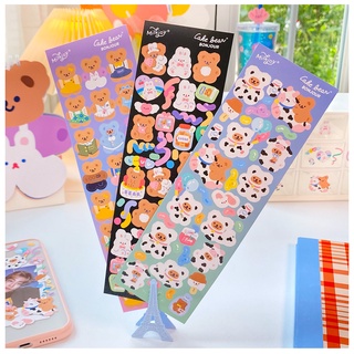 Tấm sticker gấu dễ thương decor toploader, trang trí