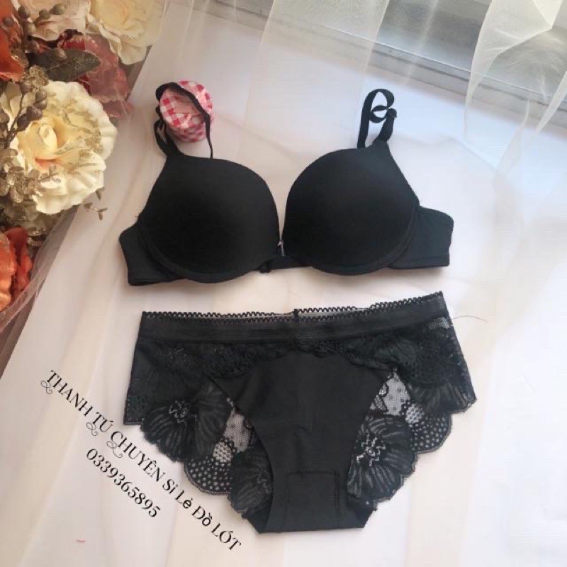 Bộ lót cài Trước quần su phối ren Cao cấp