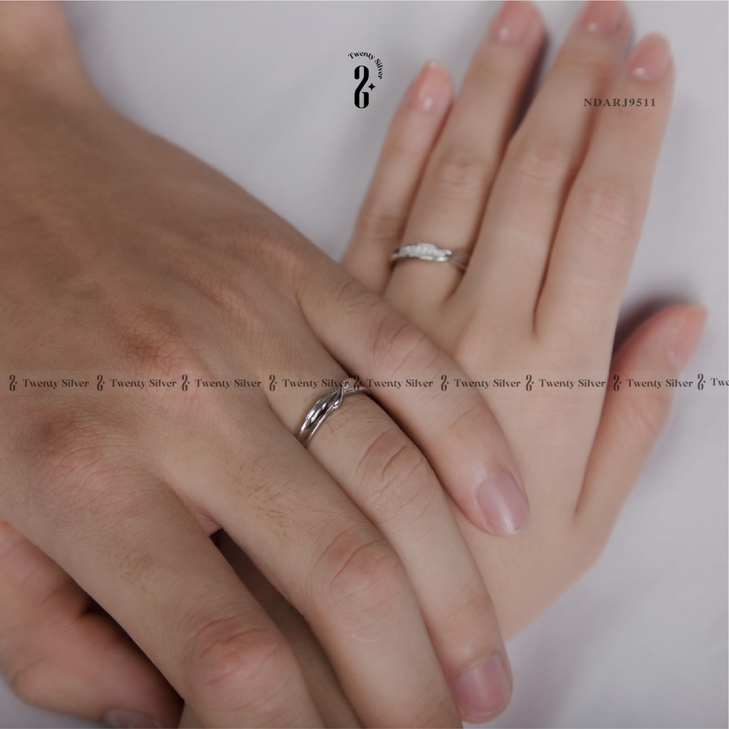 Nhẫn Đôi Bạc S925 Infinity Love NDARJ9511. Nhẫn Đôi Bạc Nam Nữ 20Silver