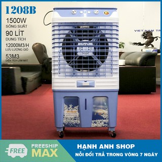Quạt hơi nước 90L - Quạt điều hòa không khí - Mô tơ đồng nguyên chất - Tặng 2 bình đá khô mát lạnh