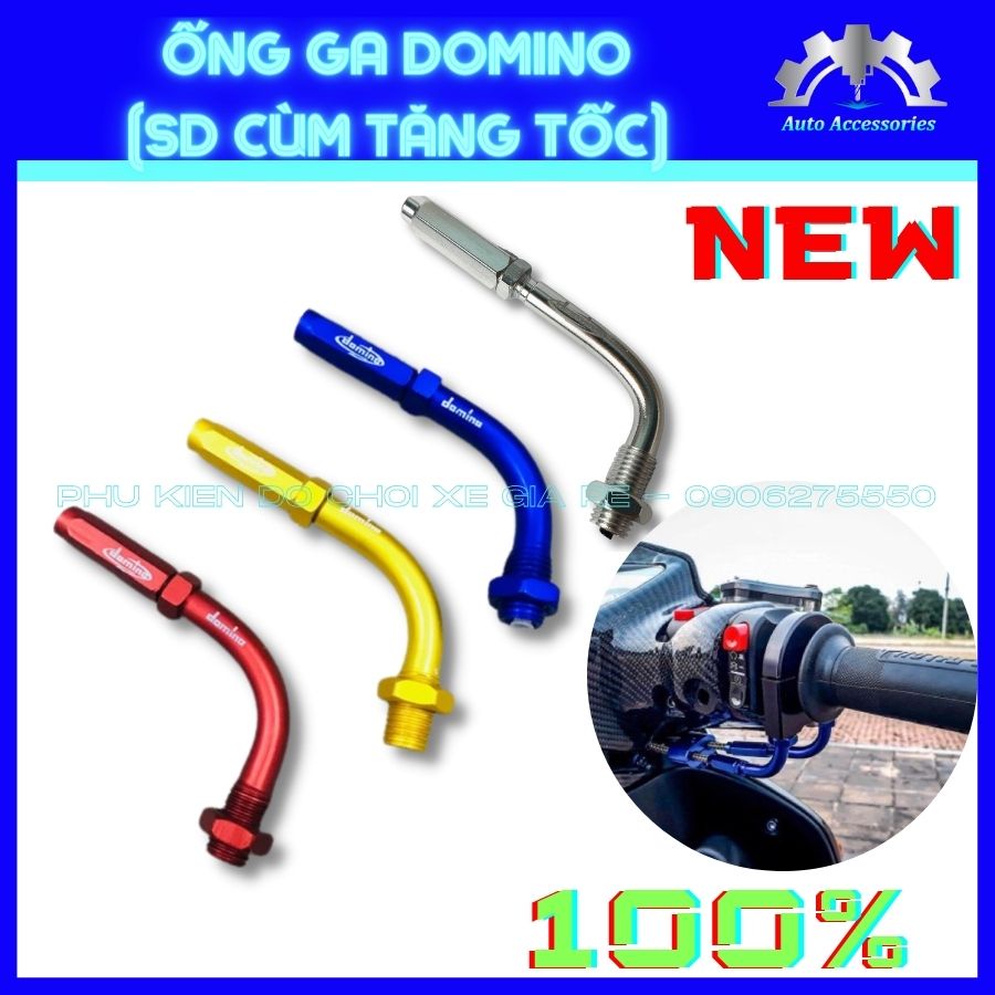 NEW 100% - ỐNG GA DOMINO gắn Cùm Công Tắc, lắp Mọi dòng xe, 4 màu Lựa Chọn Như Hình