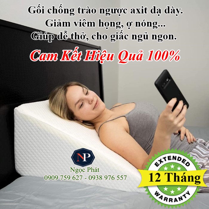 Gối Nệm Chống Trào Ngược Dạ Dày Ở Người Lớn HARU 60x60x26cm, Giảm Ợ Nóng, Buồn Nôn, Khó Thở, Dễ Ngủ Về Đêm
